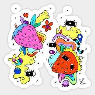 Strawberry Nonsense Sticker